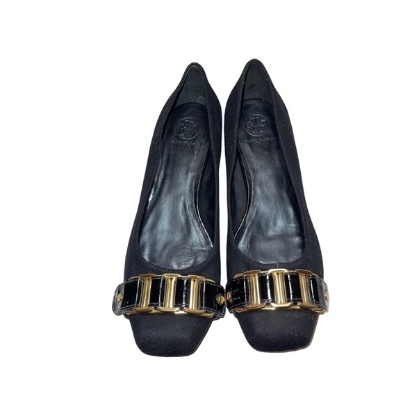 NWT Tory Burch Black Wool Pomp's Woman Shoes Size 10.5 - Picture 7 of 9